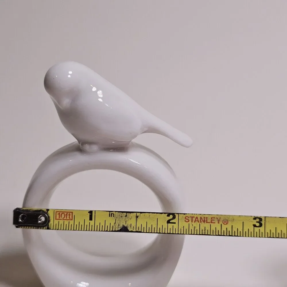 Napkin rings small birds ceramic unmarked new in box